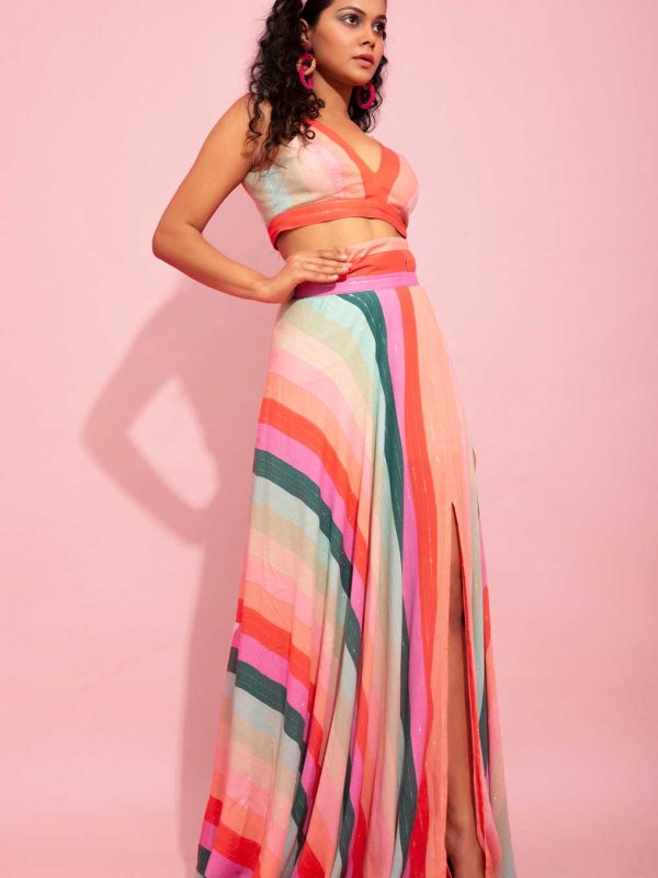NBCANDYSKIRTSET Candy Striped skirt set
