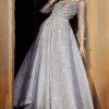 HandCrafted all over Sequin gown with Pearl Ombre Sprinkle