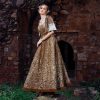 HandCrafted all over Sequin ombre Anarkali with Striped sequin Dupatta