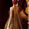 HandCrafted all over Sequin ombre gown with Copper Coin Straps