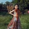 Handcrafted Dazzle sequin and pearl lehenga with constellation tulle skirt